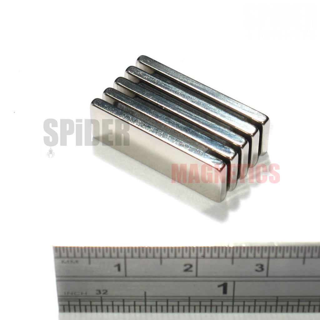 Magnets 25x8x2 mm Neodymium Blocks 25mm x 8mm x 2mm thick