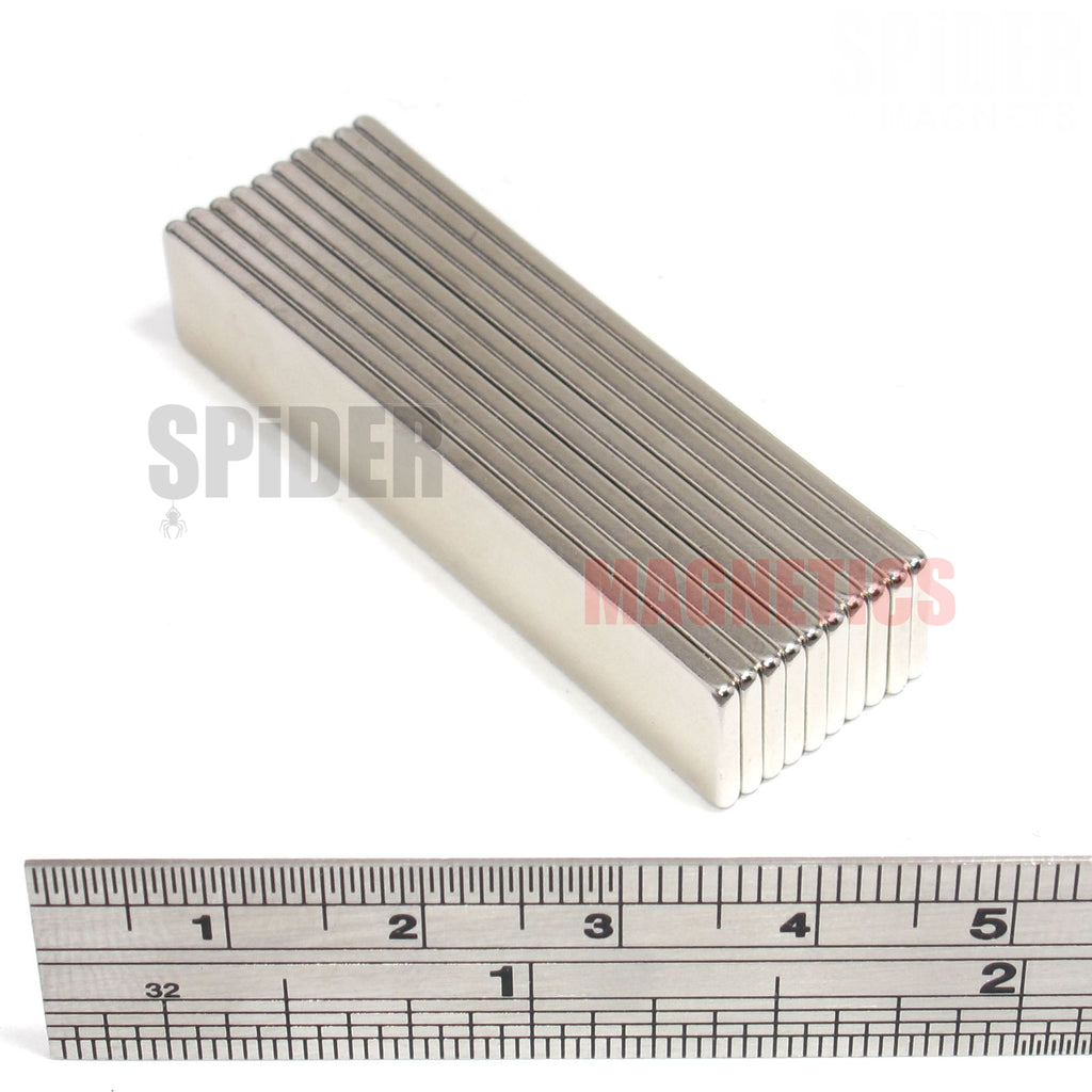 Magnets 50x10x1.5 mm Neodymium Blocks 50mm x 10mm x 1.5mm thick
