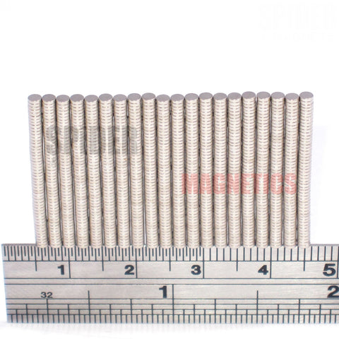 Magnets 2x0.5 mm N52 Grade Neodymium Discs 2mm diameter x 0.5mm thick