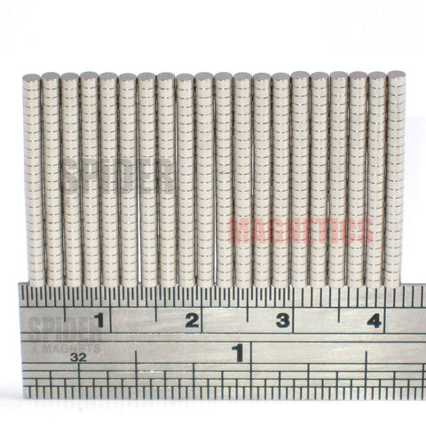 Magnets 2x1 mm N52 Grade Neodymium Discs 2mm diameter x 1mm thick