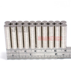10x N52 Rare Earth Neodymium Magnets - 6mm X 0.5mm Round Discs, Thin, Nickel Coated, Strong