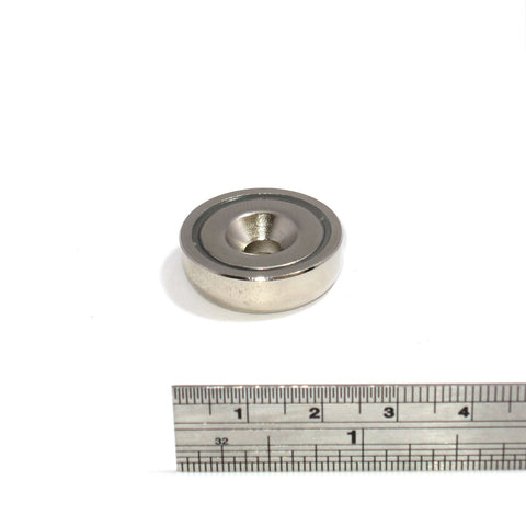 Neodymium pot magnets 25mm dia x 8mm + countersunk 5.5mm hole - Spider Magnetics Ltd
 - 1