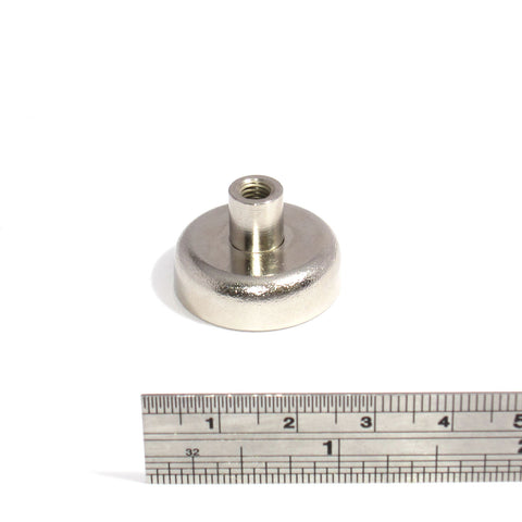 Neodymium pot magnets 25mm x 8mm + M5 thread 18Kg hold – Spider